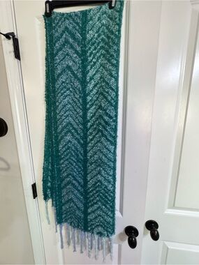 Aerie green and Ombre Knit Fringe Scarf